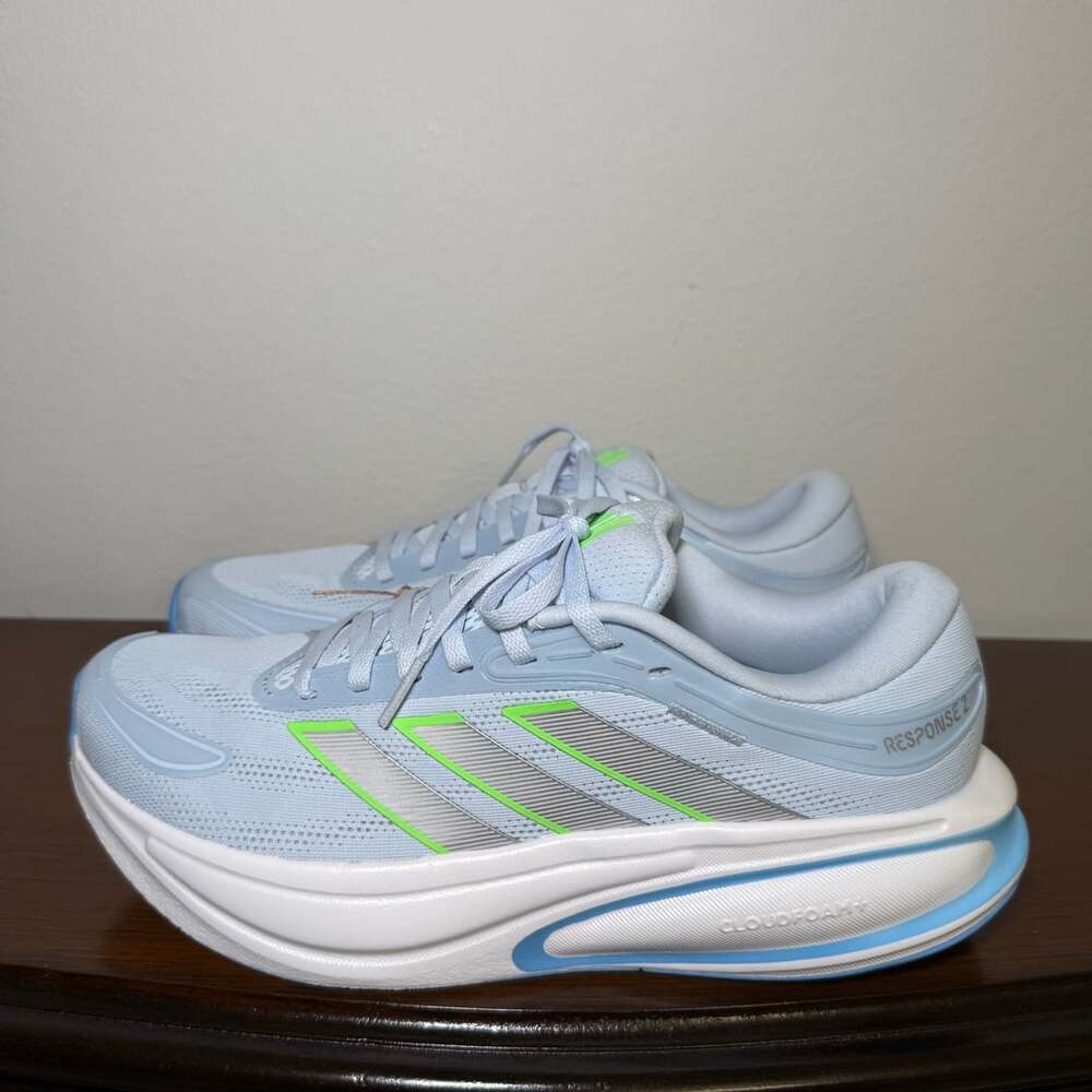 Adidas Response 2 Running Shoes Size 8 Blue Lime Burst